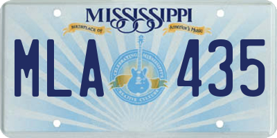 MS license plate MLA435
