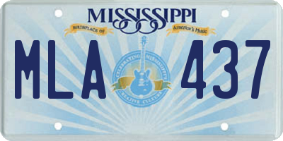 MS license plate MLA437