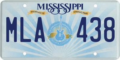MS license plate MLA438
