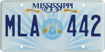 MS license plate MLA442