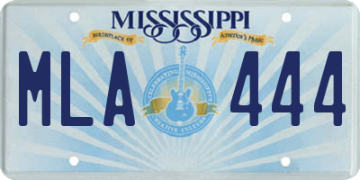 MS license plate MLA444
