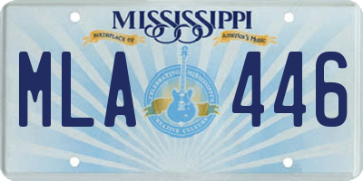 MS license plate MLA446