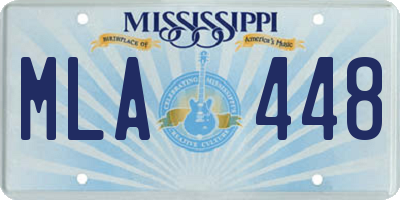 MS license plate MLA448