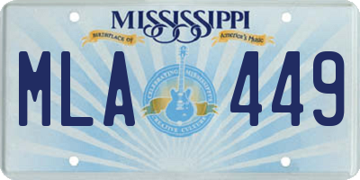 MS license plate MLA449