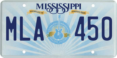 MS license plate MLA450