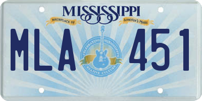 MS license plate MLA451