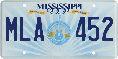 MS license plate MLA452