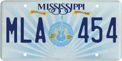 MS license plate MLA454