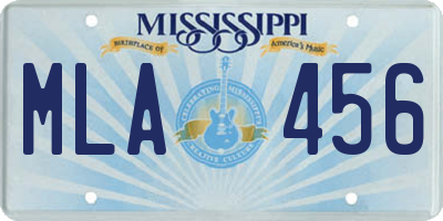 MS license plate MLA456