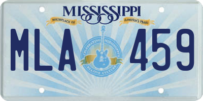 MS license plate MLA459
