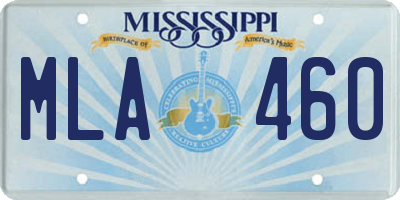 MS license plate MLA460