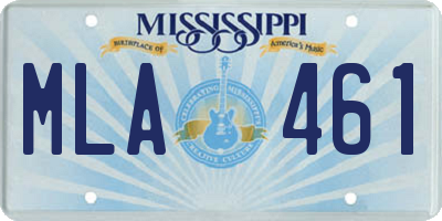 MS license plate MLA461