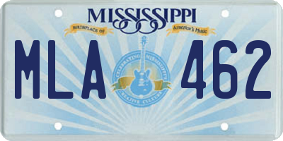 MS license plate MLA462