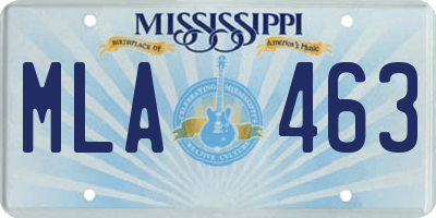 MS license plate MLA463