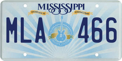 MS license plate MLA466