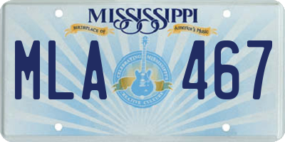 MS license plate MLA467