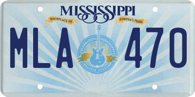 MS license plate MLA470