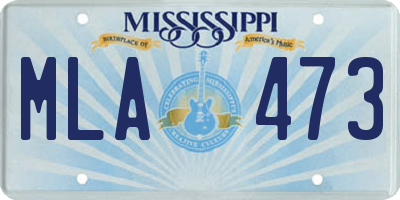 MS license plate MLA473