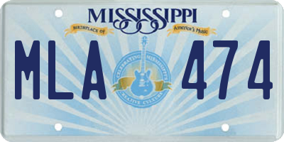 MS license plate MLA474
