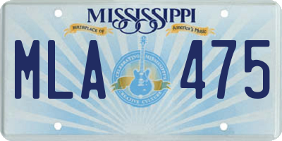 MS license plate MLA475