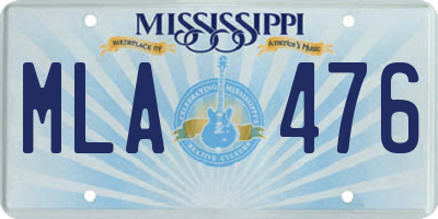 MS license plate MLA476