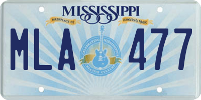 MS license plate MLA477