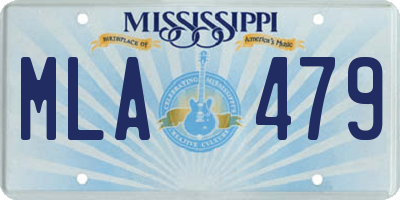 MS license plate MLA479