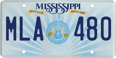 MS license plate MLA480