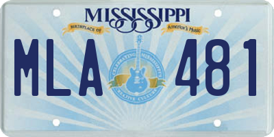 MS license plate MLA481
