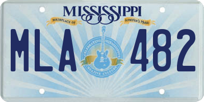 MS license plate MLA482