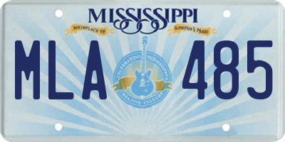 MS license plate MLA485