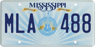 MS license plate MLA488