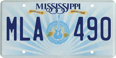 MS license plate MLA490
