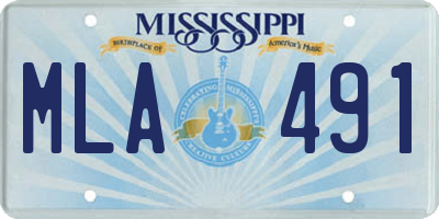 MS license plate MLA491