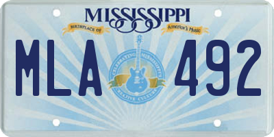 MS license plate MLA492