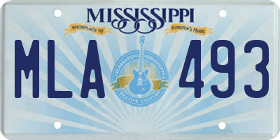 MS license plate MLA493