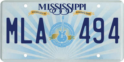 MS license plate MLA494