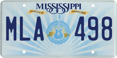 MS license plate MLA498