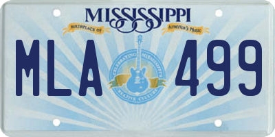 MS license plate MLA499