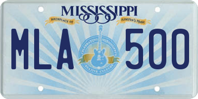 MS license plate MLA500