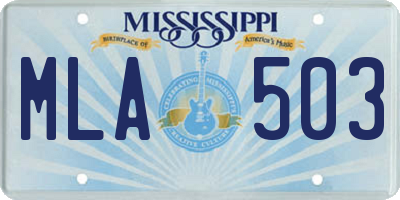 MS license plate MLA503