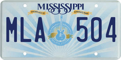 MS license plate MLA504