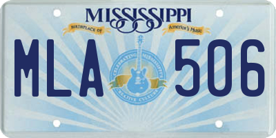 MS license plate MLA506