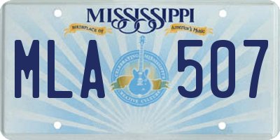 MS license plate MLA507