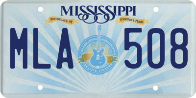 MS license plate MLA508