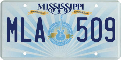 MS license plate MLA509