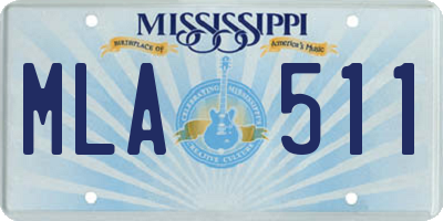 MS license plate MLA511