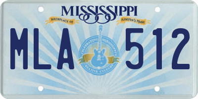 MS license plate MLA512
