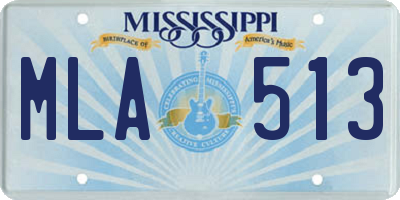 MS license plate MLA513