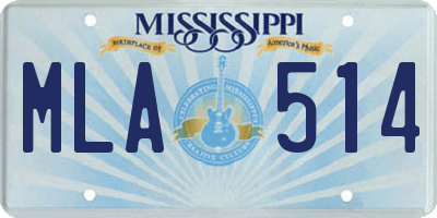 MS license plate MLA514